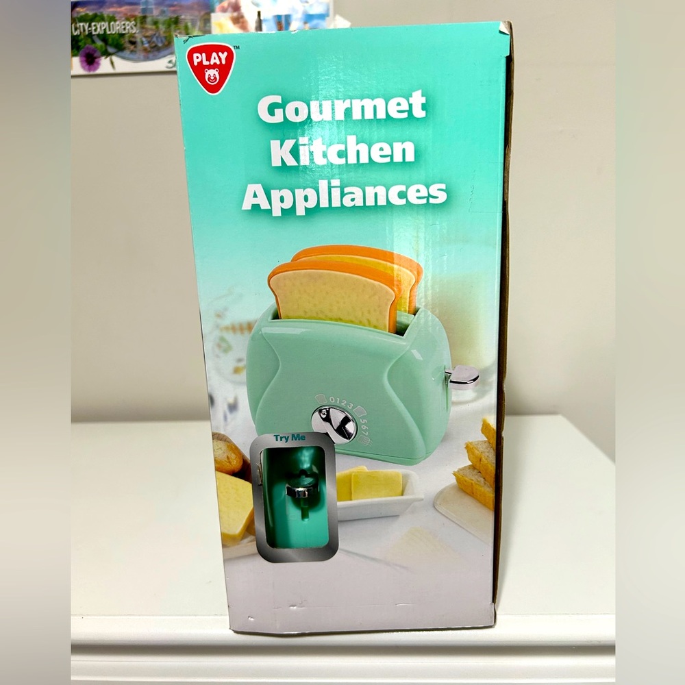 Gourmet Children's or Kids' Play Kitchen Appliances Set - Teal - Picture 8 of 8